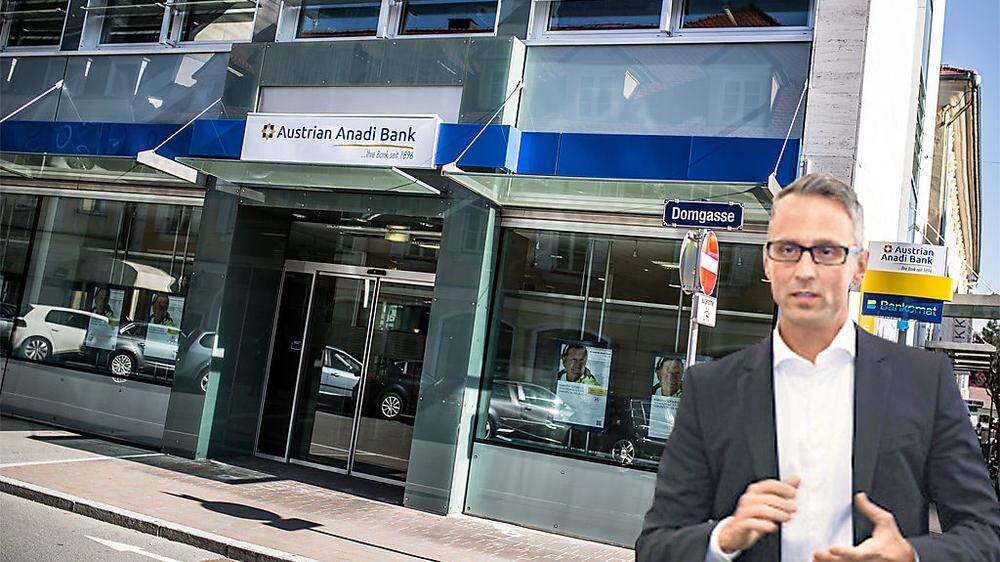 Vorstand Christoph Raninger gibt heute in der früheren Hypo die Einsparungen der Anadi Bank bekannt 