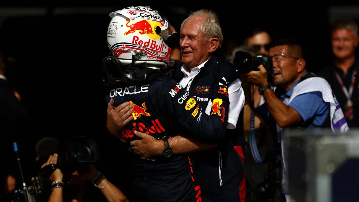 Max Verstappen jubelte mit Helmut Marko
