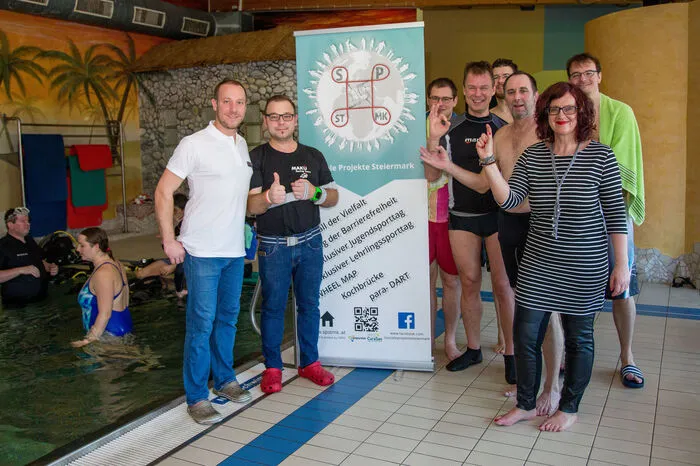 ...eingefädelt vom Verein Sozial Projekte Steiermark, dem Team vom Tauchturm und Sponsoren.