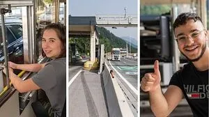 Links: Tanja Heindl kassiert als Ferialjobberin die Maut.  Rechts: Yasin Salih bemerkte seinen Fehler spät, zahlte aber gleich