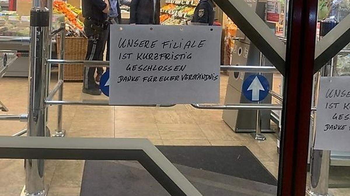 Supermarkt gesperrt