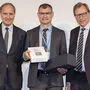 Franz Kerber, Vorstandsdirektor der Steiermärkischen Bank und Sparkassen AG, Josef Puntigam, Head of Sales bei Siemens Transformers, Landesrat Christian Buchmann