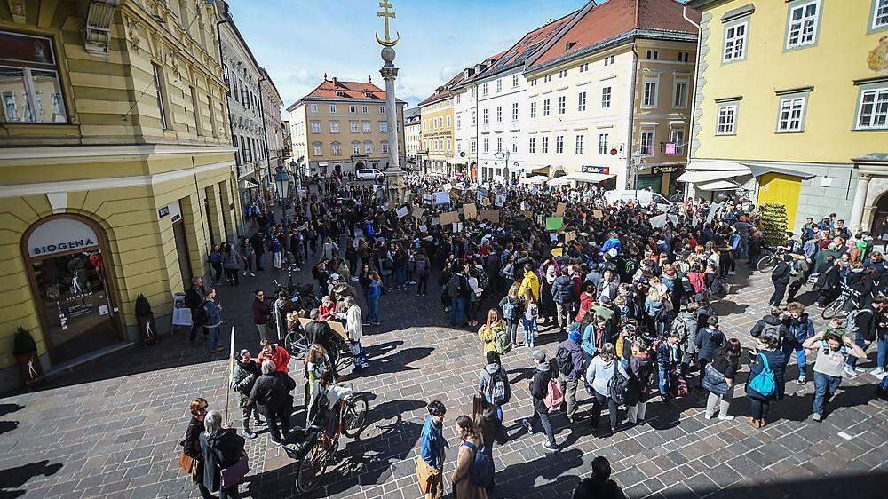 Hunderte Schüler streikten in Klagenfurt