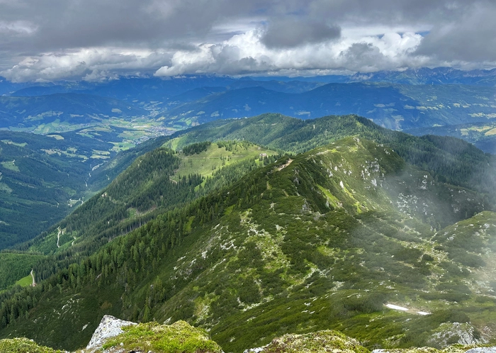 Blick vom Strimskogel ins Ennstal
