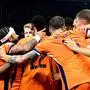 Netherlands' forward #11 Cody Gakpo celebrates scoring his team's second goal with his teammates during the UEFA Euro 2024 quarter-final football match between the Netherlands and Turkey at the Olympiastadion in Berlin on July 6, 2024. (Photo by JOHN MACDOUGALL / AFP)