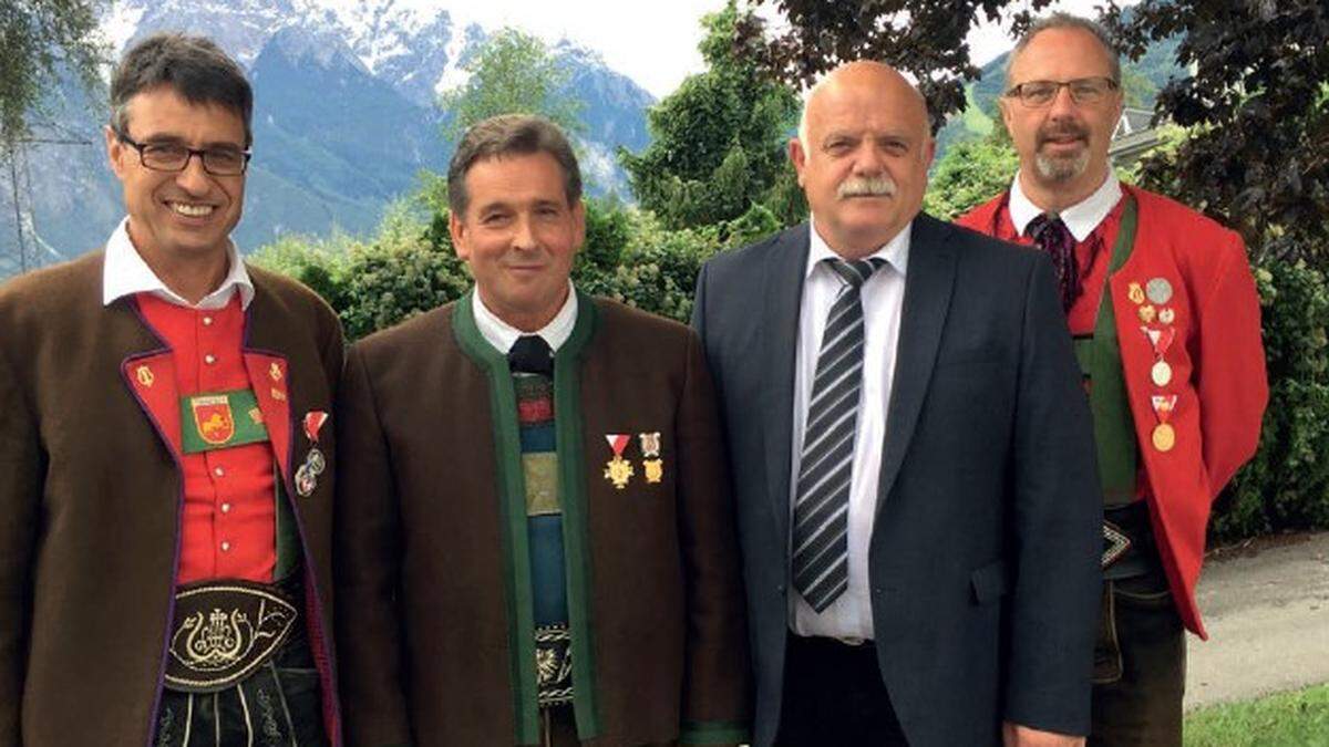 Die Bezirksobmänner Stefan Klocker (Lienzer Talboden), Johann Hibler (Bruneck-Pustertal), Andreas Berger (Iseltal) und Otto Trauner (Pustertal-Oberland)