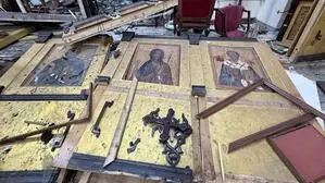 Zerstörte Kirche in Syrien