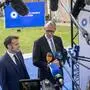 Der französische Präsident Emmanuel Macron mit dem deutschen Kanzler Friedrich Merz