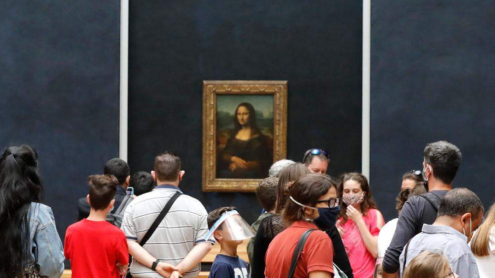 Die Mona Lisa ist durch ein Panzerglas gesichert