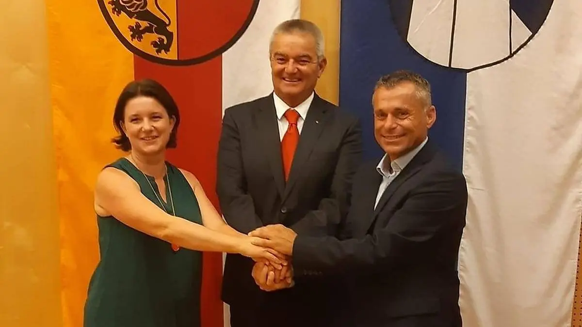 Haberle mit seinen beiden Stellvertretern 