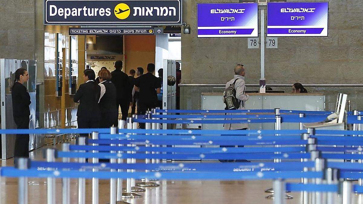 Der Ben Gurion Flughafen ist verweist