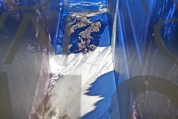 Sicht aus dem Lift - ein Blick vom Tal auf die höchsten Gipfel
