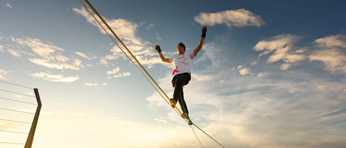 Jaan Roose (34) verbrachte zwölf Stunden auf der Slackline