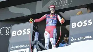 KITZBUEHEL,AUSTRIA,21.JAN.25 - ALPINE SKIING - FIS World Cup, Hahnenkamm-race, downhill training, men. Image shows Stefan Babinsky (AUT)
Photo: GEPA pictures/ Wolfgang Grebien
