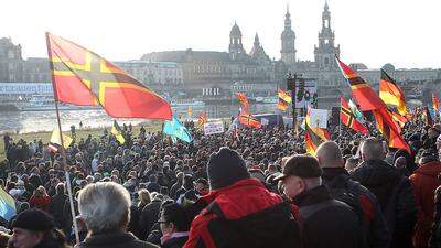 Pegida-Anhänger in Dresden