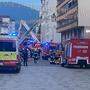 Feuerwehr, Rettung und Polizei waren beim Brand in der Ringmauergasse im Einsatz