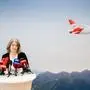 ABD0069_20240328 - SCHWECHAT - ÖSTERREICH: CEO Annette Mann am Donnerstag, 28. März 2024, während eines Statements der Austrian Airlines AG (AUA) anl. des Streiks des Betriebsrats Bord und der Gewerkschaft vida am Flughafen Wien Schwechat. - FOTO: APA/GEORG HOCHMUTH