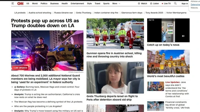 CNN in den USA berichtete ebenso ausführlich über den Amoklauf wie...