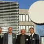 Gottfried Pessl (Mitte) mit Bürgermeister Erwin Eggenreich, Matthias und Franz Hausleitner vom Planungsbüro und Wirtschaftskammer-Obmann Hans Spreitzhofer