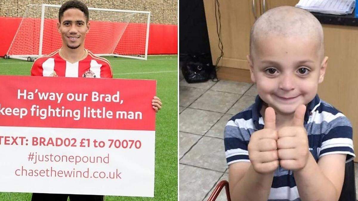 Bradley Lowery (rechts) bekam besondere Unterstützung von Everton