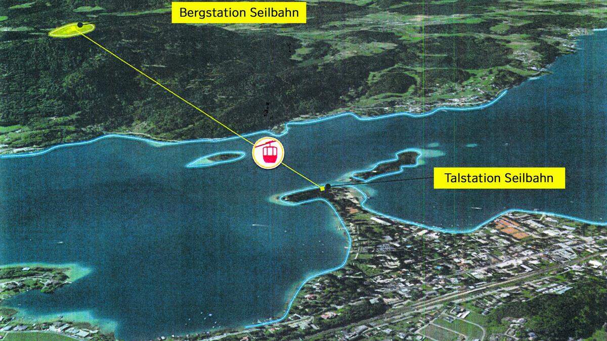 Die Seilbahn sollte von Pörtschach auf den Pyramidenkogel führen 