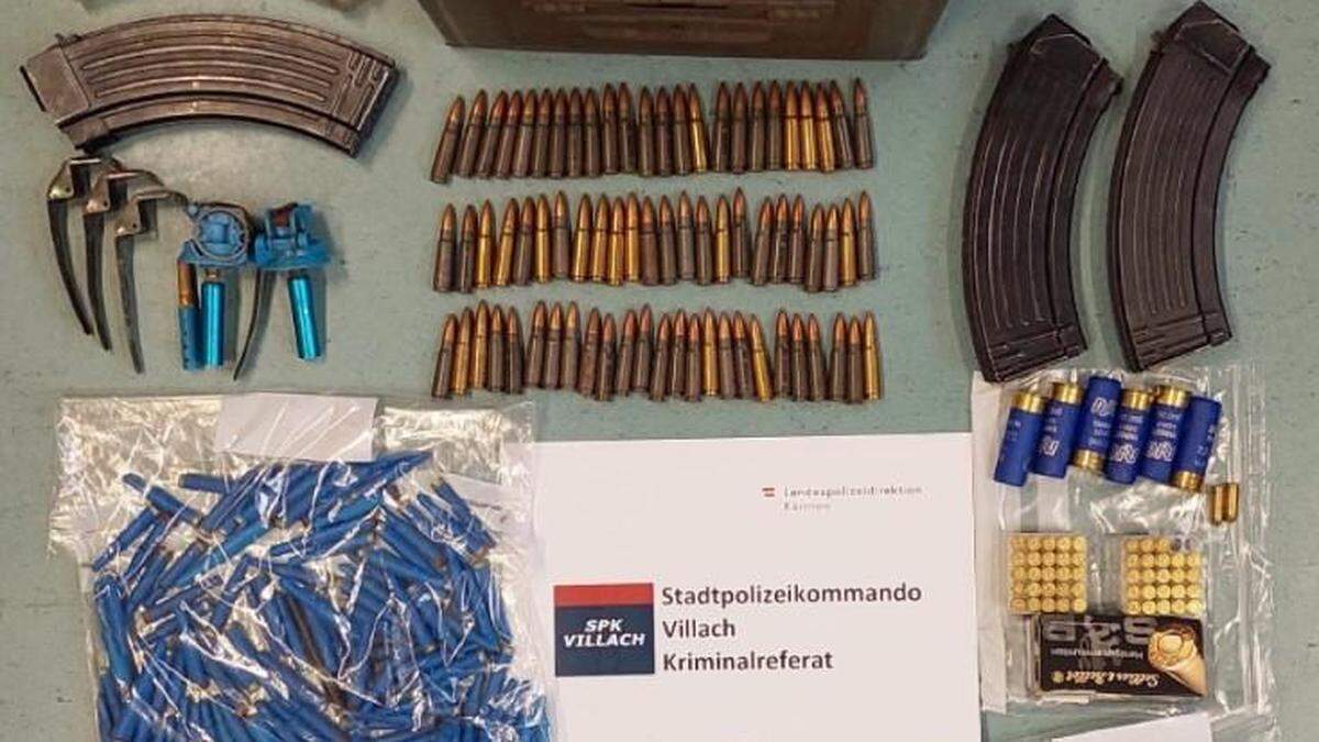 Die Polizei entdeckte im Bunker auch Unmengen an Munition