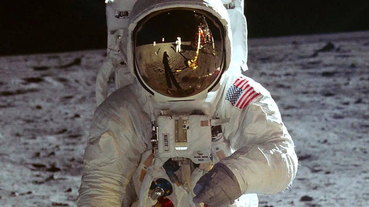 Edwin "Buzz" Aldrin, fotografiert von Neil Armstrong