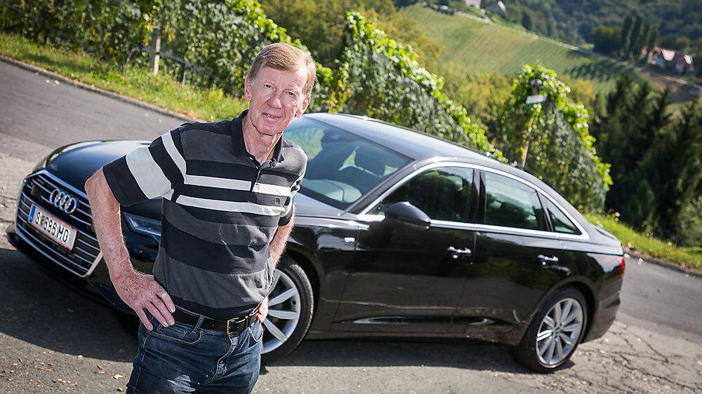 Für Audi geht es bergauf: Cheftester Walter Röhrl mit dem neuen A6
