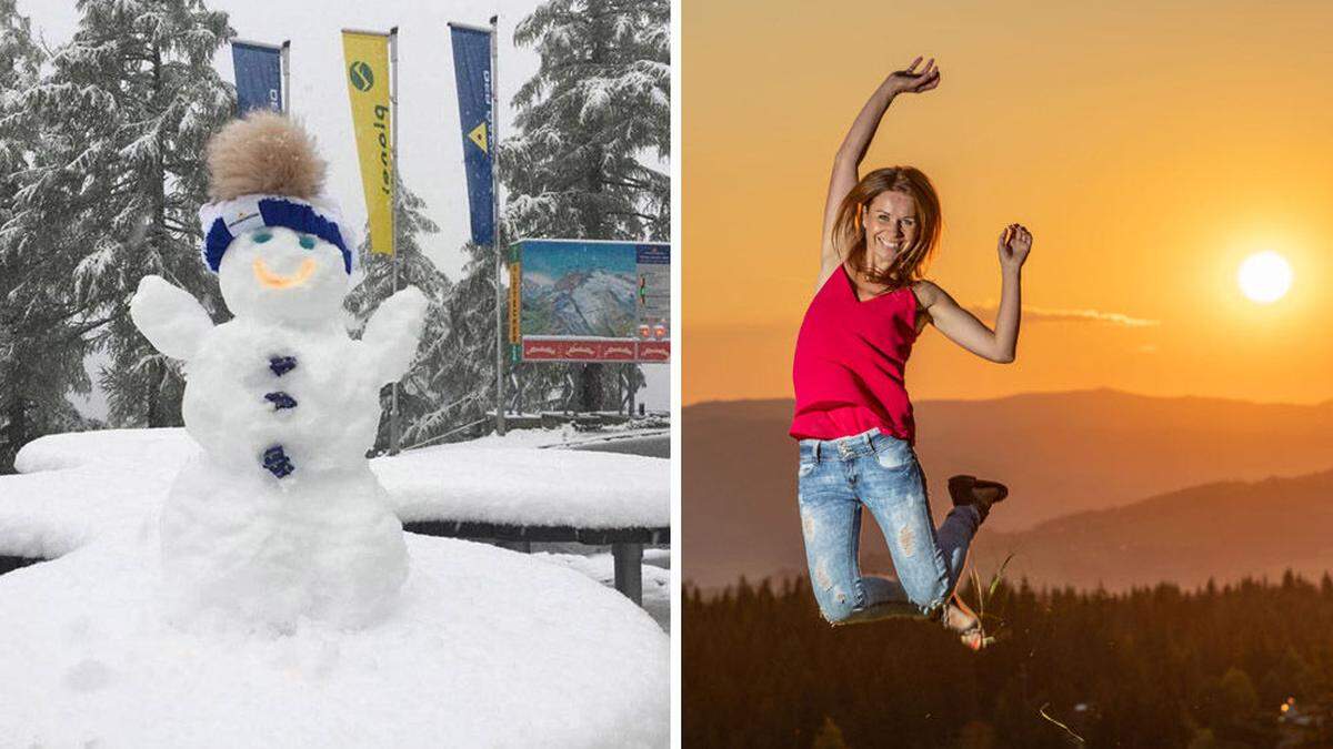 Die kälteste Nach des Hochsommers brachte auf dem Bergen Schnee (links im Bild die Planai). Jetzt wird es wieder warm