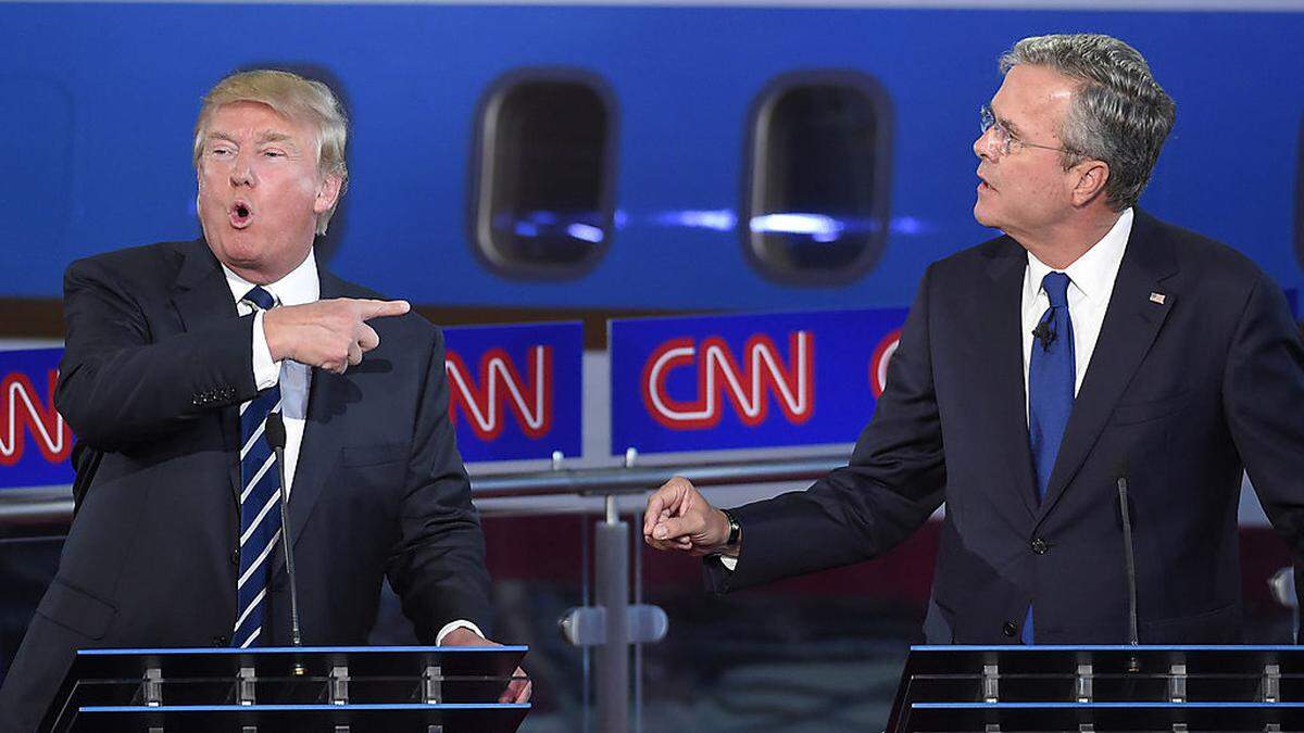 Angriffig: Trump und Jeb Bush