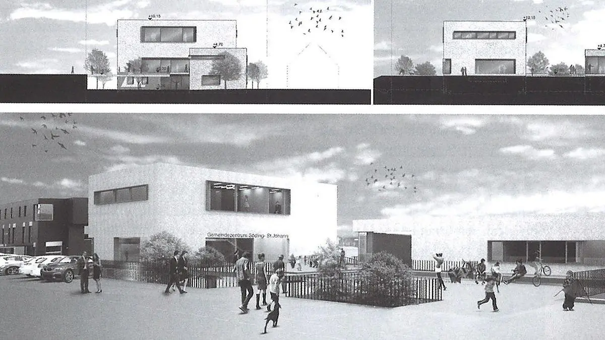 So soll das neue Gemeindezentrum von Söding-St. Johann aussehen