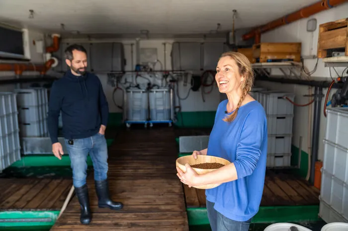 Im Gegenzug dazu reichern die Pflanzen das Wasser mit Sauerstoff an. Dieses fließt zurück ins Fischhaus und schafft ideale Lebensbedingungen für die Welse.
