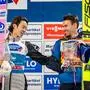 BISCHOFSHOFEN,AUSTRIA,06.JAN.24 - NORDIC SKIING, SKI JUMPING - FIS World Cup, Four Hills Tournament, large hill, men, award ceremony. Image shows Ryoyu Kobayashi (JPN) and Stefan Kraft (AUT). Keywords: trophy.
Photo: GEPA pictures/ Edgar Eisner