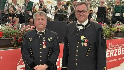 Obmann Karl Ranzenmayr und Kapellmeister Alfred Ebenberger hatten das Fest mit ihren Kolleginnen und Kollegen monatelang vorbereitet