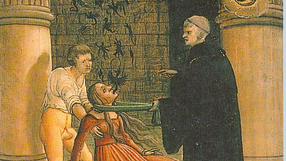 Exorzismus: Darstellung aus dem Mariazeller Wunderaltar