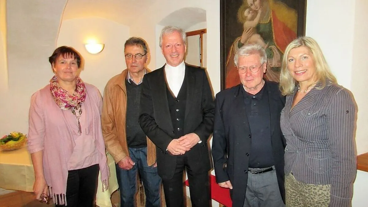 Renate Eineter PGR Obfrau, Franz Eder, Generalvikar Guggenberger, Pfarrer Blümel, Ingrid Sommer KA Regionalreferentin