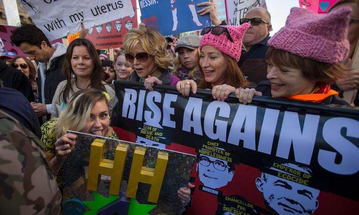 Auch zahlreiche Prominente wie Miley Cyrus und Jane Fonda beteiligten sich an den Demonstrationen