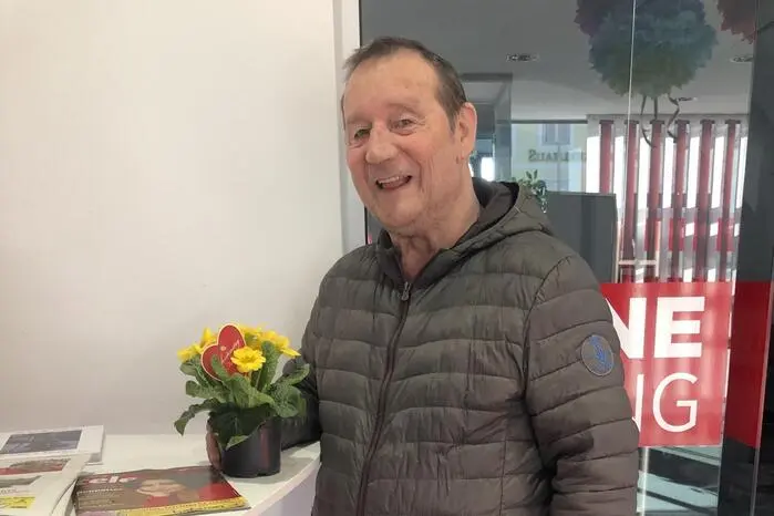 Auch Hans-Peter Heider hat sich einen Frühlingsgruß abgeholt
