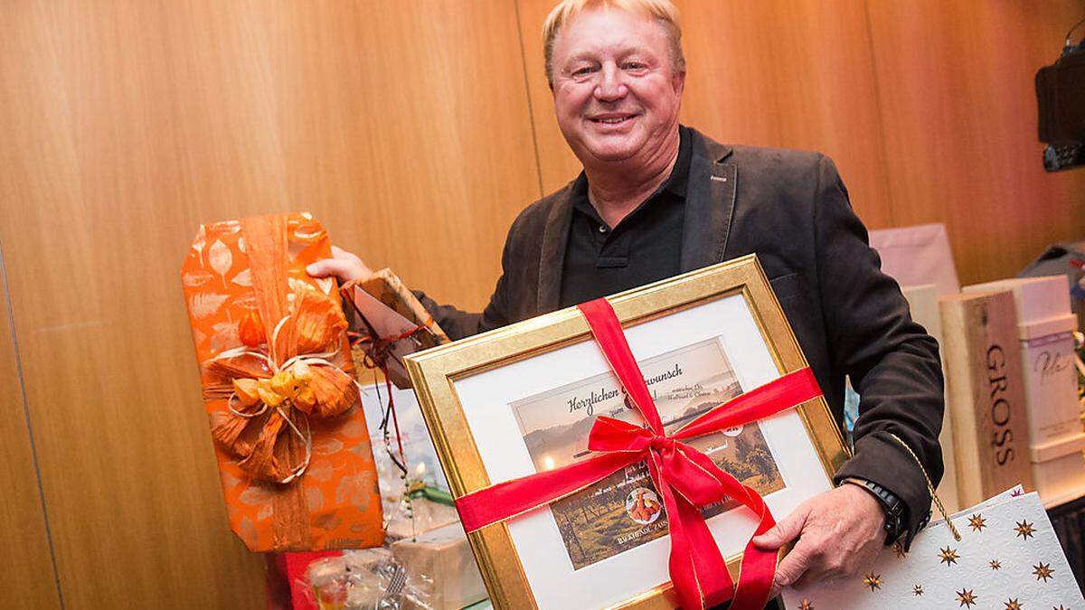 Franz Grossauer wurde mit Geschenken überhäuft