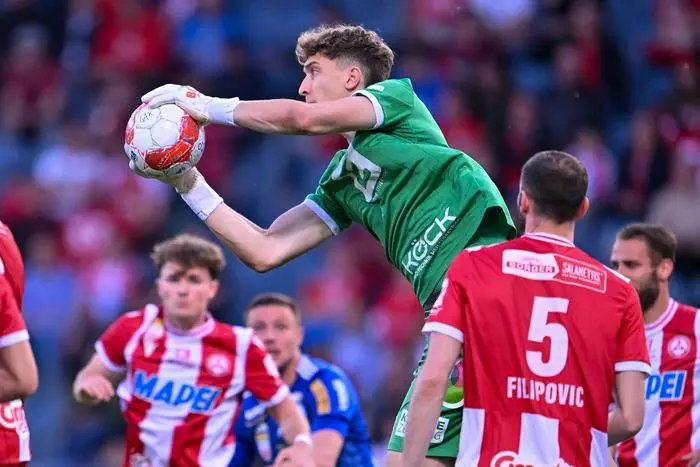 GRAZ,AUSTRIA,22.APR.25 - SOCCER - ADMIRAL Bundesliga, Grazer AK 1902 vs TSV Hartberg. Image shows Florian Wiegele (GAK).
Photo: GEPA pictures/ Avni Retkoceri