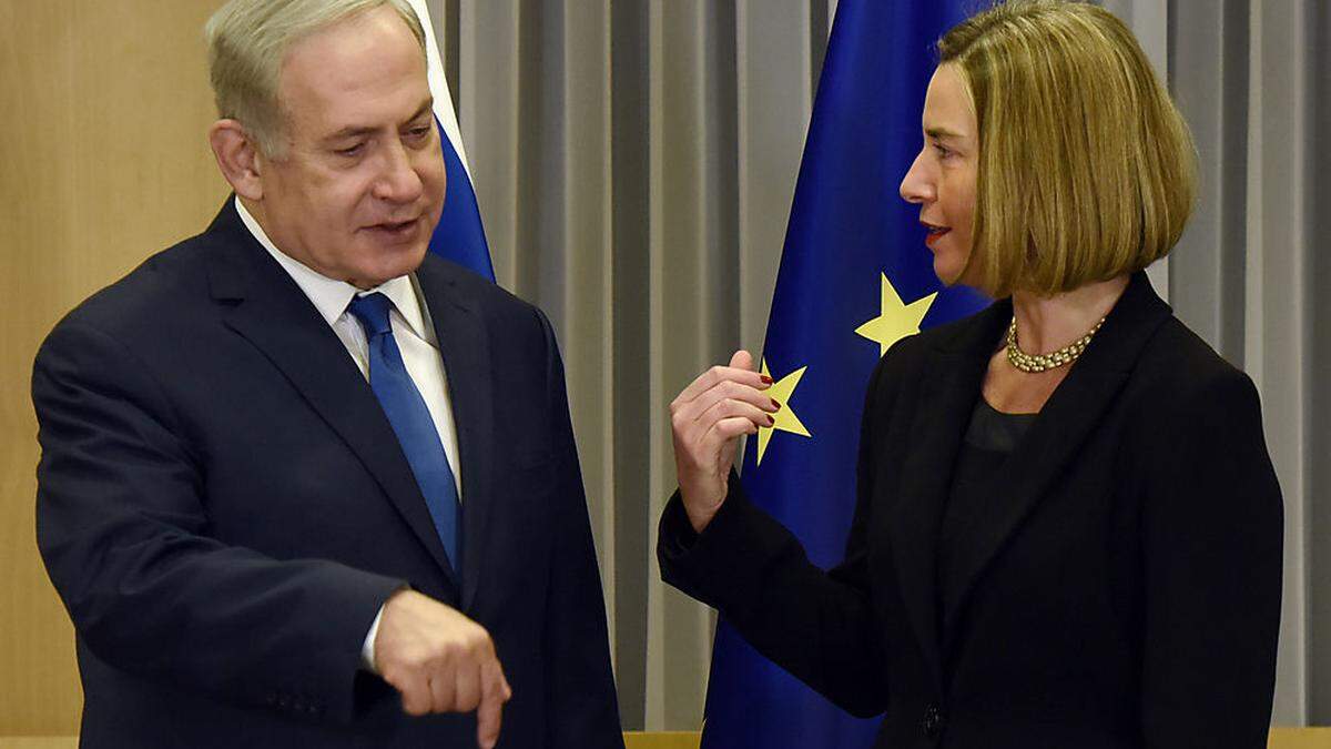 Netanyahu heute vormittag mit Mogherini in Brüssel