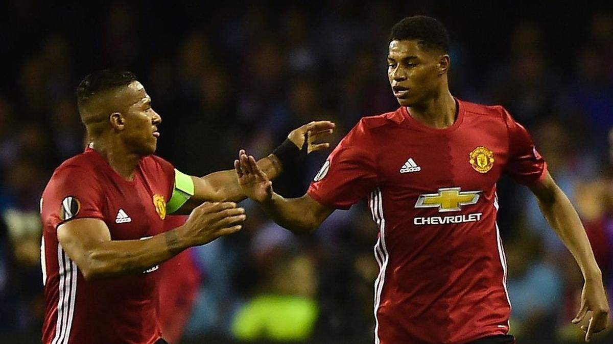 Torschütze Marcus Rashford lässt sich feiern