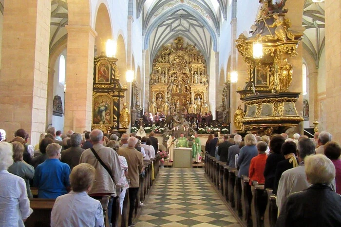 Nach der heiligen Messe wurde zum Festakt in den Stiftshof geladen. 