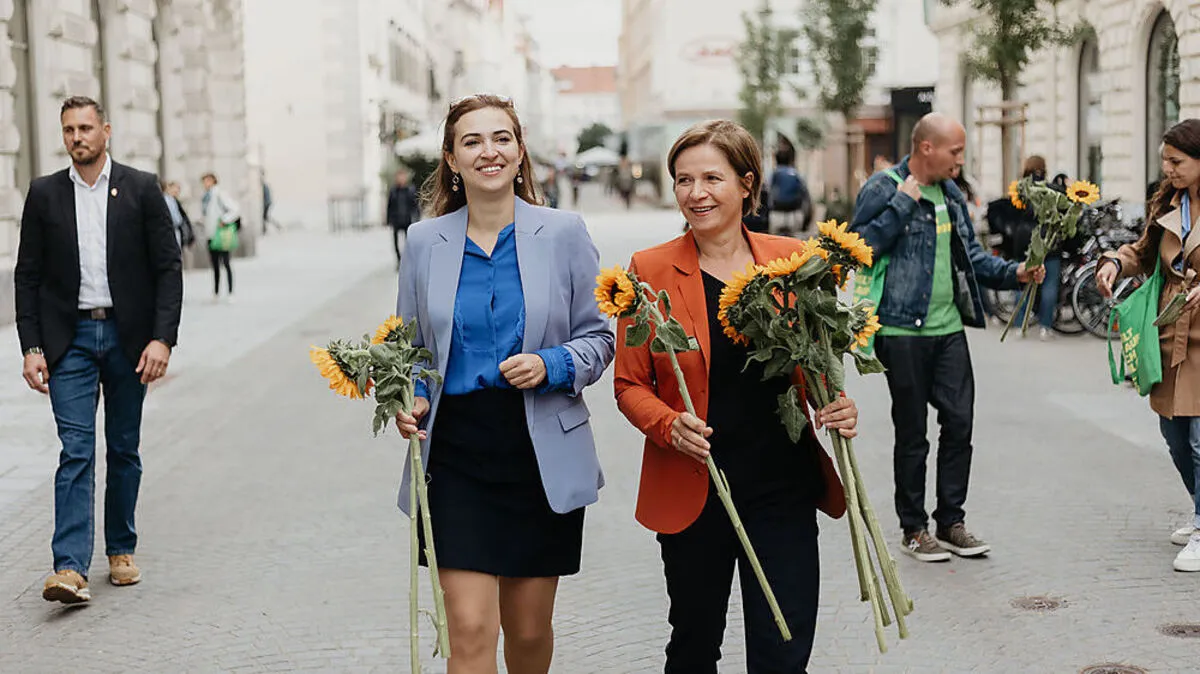 Justizministerin Zadic begleitete Schwentner heute  als Wahlkampfhelferin