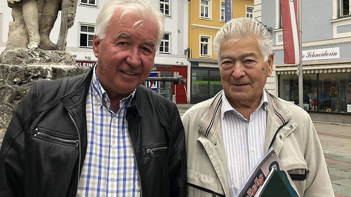 Franz Auracher, Wirtschaftsrat der Pfarre Lerchenfeld mit Franz Sammt, Seelsorger der Pfarre