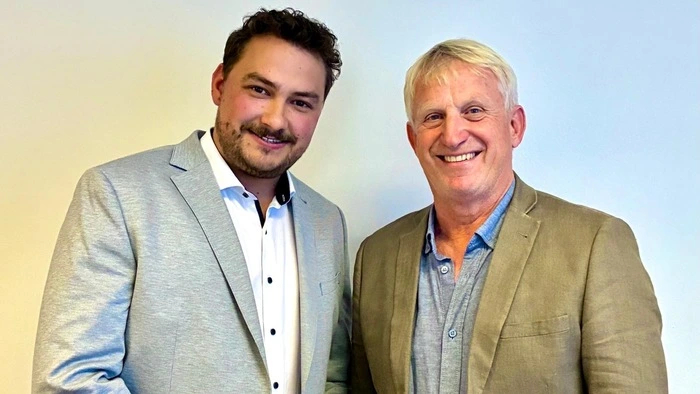Der Vizebürgermeister und Bürgermeister auf seinem Bild
