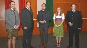 Der Sinabelkirchner Gemeindevorstand: Gerald Neuhold, Josef Gerstmann, Emanuel Pfeifer, Alexandra Schloffer und Günter Glatzer