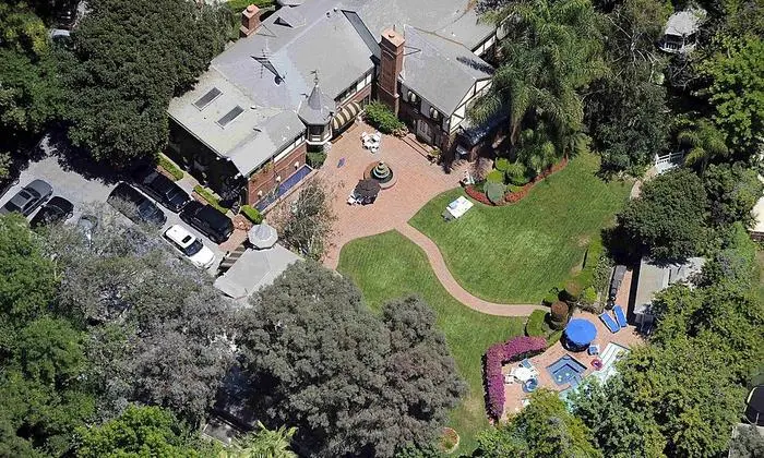 This aerial view shows the family home at the late pop star Michael Jackson's Neverland Ranch in Los Olivos, Calif. on Monday, June 29, 2009. (AP Photo/Chris Carlson)