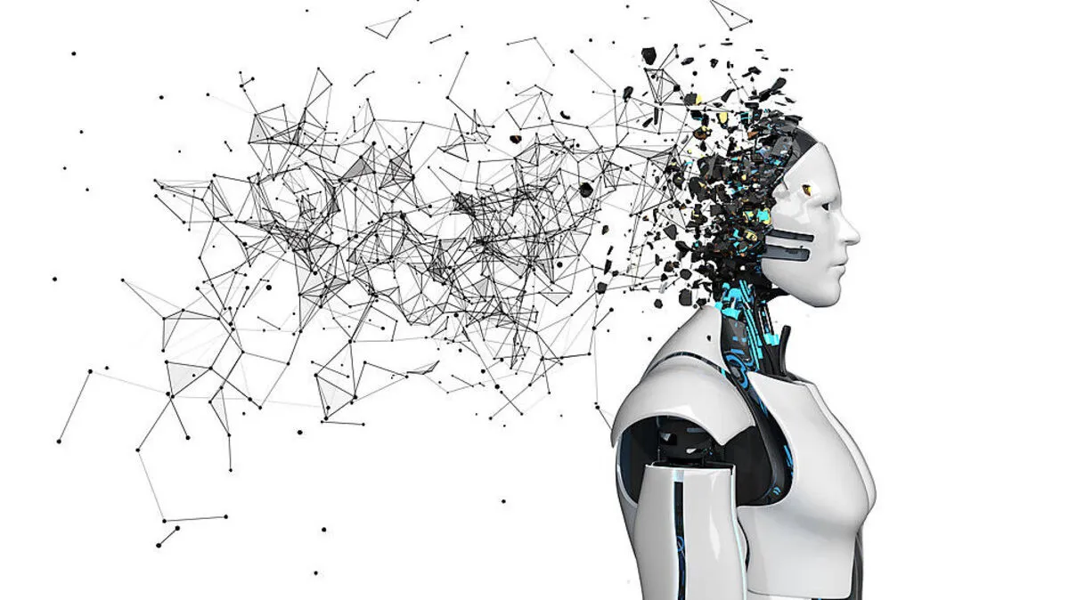 Robot Fragmented Head Networks White