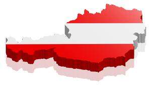 Eine stilisierte Karte von Österreich | Österreichkarte, Sujet: mehr als Rot-weiss-rot?